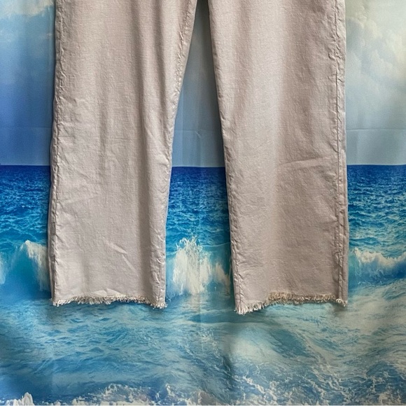 Frank & Eileen Kinsale Performance Cotton Linen Crop Pants Size: 0 Cement - Picture 6 of 16